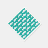 Teal Seahorse Pattern Servet (Hoek)