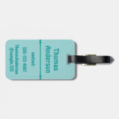 Teal Shades Color Blocks with Light Gray Bagagelabel (Achterkant horizontaal)