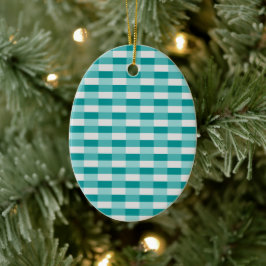 Teal Shades Color Blocks with Light Gray Keramisch Ornament