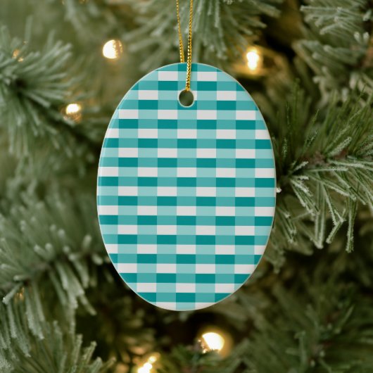 Teal Shades Color Blocks with Light Gray Keramisch Ornament (Boom)