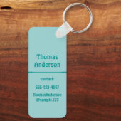 Teal Shades Color Blocks with Light Gray Sleutelhanger (Achterkant)