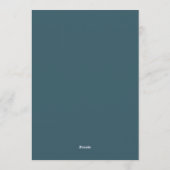 Teal Shadowy Moody Wedding Kaart (Achterkant)