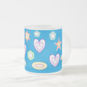 Teal Shapes mug Matglas Koffiemok (Voorkant rechts)