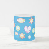 Teal Shapes mug Matglas Koffiemok (Voorkant links)