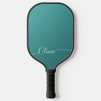 Teal Shimmer Op Maat Naam Pickleball Cadeau voor H Paddle