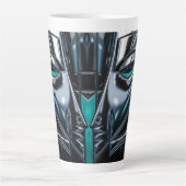 Teal & Silver Profile Latte Mok (Voorkant)