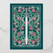 Teal Silver Royal Sword Medieval Fantasy Wedding Folie Uitnodiging (Achterkant)