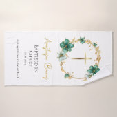 Teal & Sky Blue Flowers Orthodox Baptism Gift     Badhanddoek (Badhanddoek)