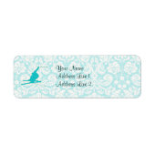 Teal Snow Skiing Etiket (Voorkant)