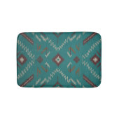 Teal Southwest Navajo Geometric Badmat (Voorkant)