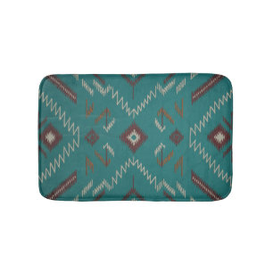 Teal Southwest Navajo Geometrisch Badmat