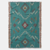 Teal Southwest Navajo Geometrisch Deken (Voorkant Verticaal)