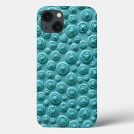 Teal Spiral Pattern iPhone Case Stylish Look