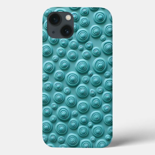 Teal Spiral Pattern iPhone Case Stylish Look (Achterkant)