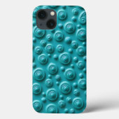 Teal Spiral Texture iPhone Case Cool Design (Achterkant)