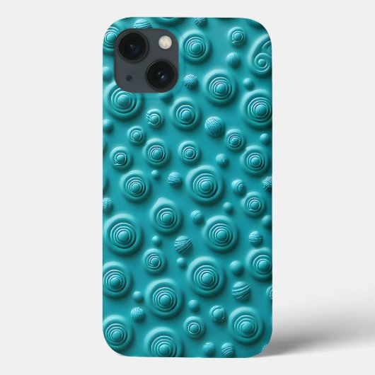 Teal Spiral Texture iPhone Case Cool Design (Achterkant)