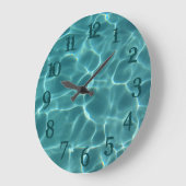 Teal Splash Nummers Zwembad Muurklok Grote Klok (Hoek)