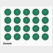 Teal stam Adelaar  Ronde Sticker (Vel)