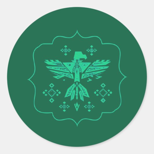 Teal stam Adelaar  Ronde Sticker (Voorkant)