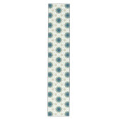 Teal Starburst Tile Pattern Medium Tafelloper (Voorkant)