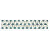 Teal Starburst Tile Pattern Medium Tafelloper (Horizontaal)