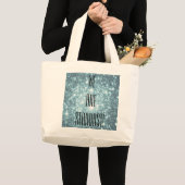 Teal Stars Grote Tote Bag (Voorkant (product))
