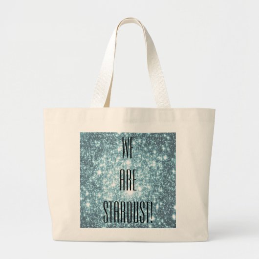 Teal Stars Grote Tote Bag (Voorkant)