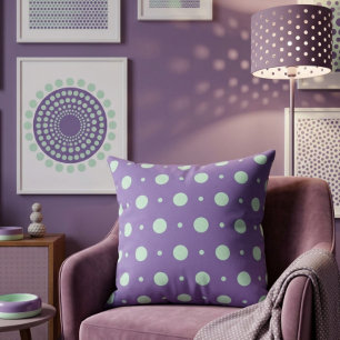 Teal Stippen Worpkussen – Retro Paarse Sfeer Kussen