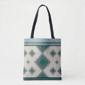 Teal symmetrie tote bag (Voorkant)
