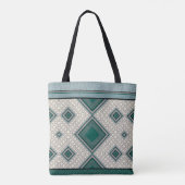 Teal symmetrie tote bag (Achterkant)