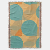 Teal, Tan, and Orange in Retro Look Pattern Deken (Voorkant Verticaal)