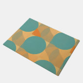 Teal, Tan, and Orange in Retro Look Pattern Deurmat (Schuin)