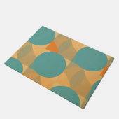 Teal, Tan, and Orange in Retro Look Pattern Deurmat (Schuin)
