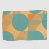 Teal, Tan, and Orange in Retro Look Pattern Golfhanddoek (Horizontaal)
