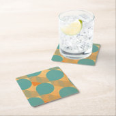 Teal, Tan, and Orange in Retro Look Pattern Kartonnen Onderzetters (Insitu)