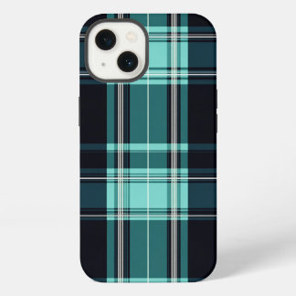 Teal Tartan Chic iPhone 13 Hoesje