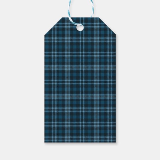 Teal Tartan | Geschenkzak Cadeaulabel (Voorkant)