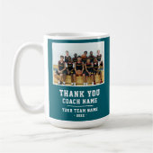Teal Thank you Coach Team Name Photo Koffiemok (Links)