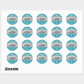 Teal Tiara & Damask Quinceanera Sticker (Vel)