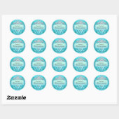 Teal Tiara & Damask Quinceanera Sticker (Vel)
