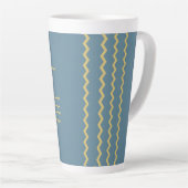 Teal Tide Gouden Golven Latte Mok (Rechterhoek)