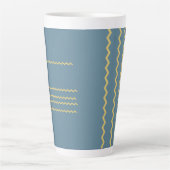 Teal Tide Gouden Golven Latte Mok (Voorkant)