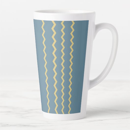 Teal Tide Gouden Golven Latte Mok (Rechts)