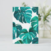 Teal Tropical Monstera Leaf Seamless Pattern Art RSVP Kaartje (Staand voorkant)