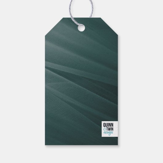 Teal Tule Textuur Cadeaulabel (Achterkant)