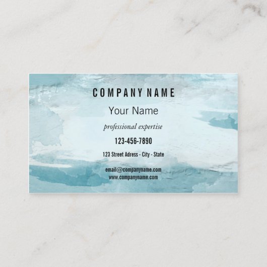 Teal Turquoise Abstract Ocean Business Card Visitekaartje (Achterkant)