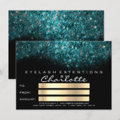 Teal Turquoise Blauw Zwart Wit Certificaat Cadeau (Voorkant / Achterkant)