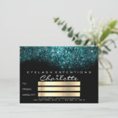 Teal Turquoise Blauw Zwart Wit Certificaat Cadeau (Staand voorkant)