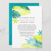 Teal - Turquoise en citroenen Tropische gastlijst Aankondiging (Voorkant / Achterkant)