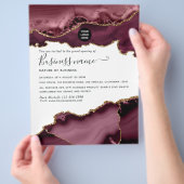 Teal - Turquoise en goud agaat grand opening flyer (Hand)